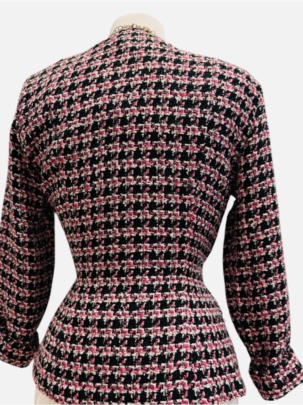STUDIO COLLECTION-Pink & Black Houndstooth blazer - Picture 8 of 9
